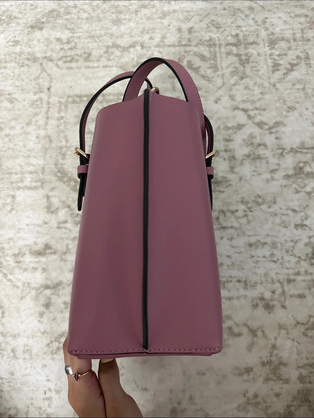 Authentic Coach Mauve Pink Pebbled Leather Satchel with Gold Hardware